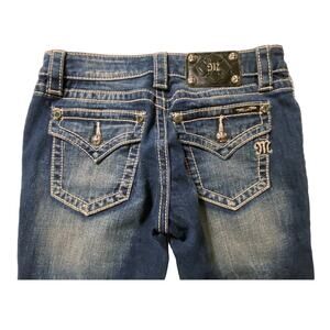 Miss Me Women’s Blue Medium Wash Denim Crop Distressed Jeans JS4009C9 Size 27